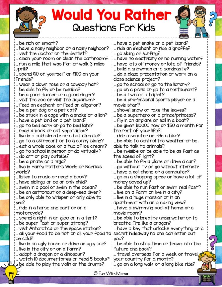 Would You Rather: A Fun and Educational Game for Kids