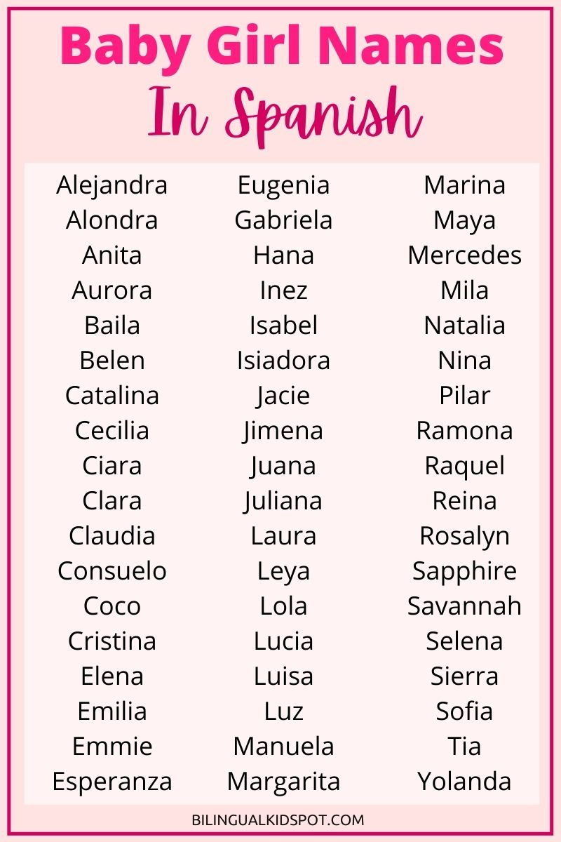 100 Spanish Baby Names Beautiful Girls Boys Names In Spanish