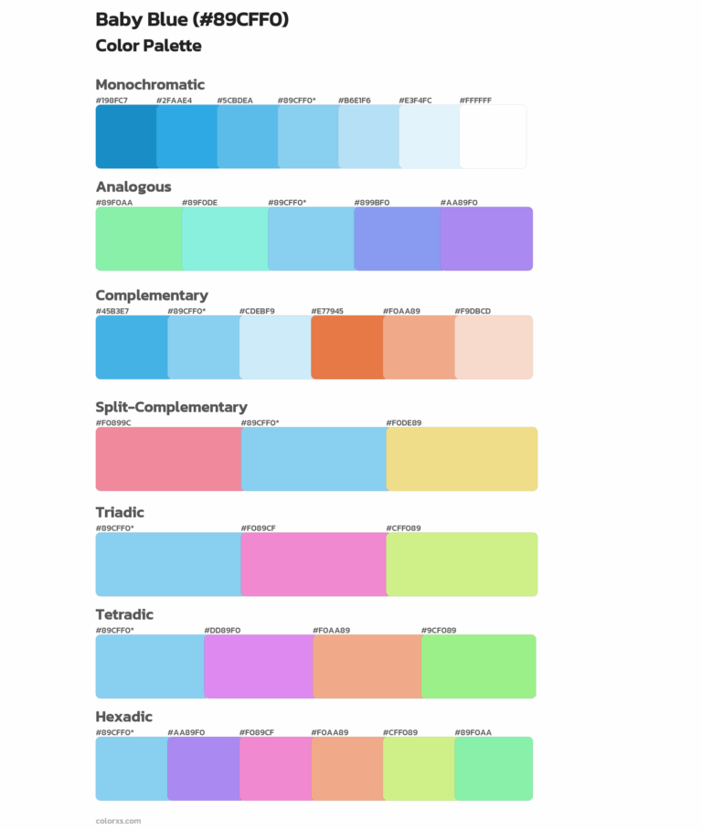 Baby Blue Color Palettes Colorxs