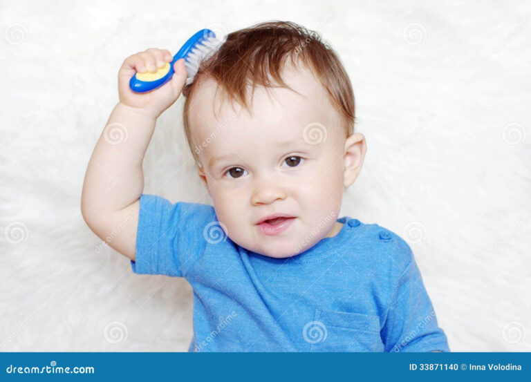 Baby Combs Hair Stock Photo Image Of Self Portrait 33871140