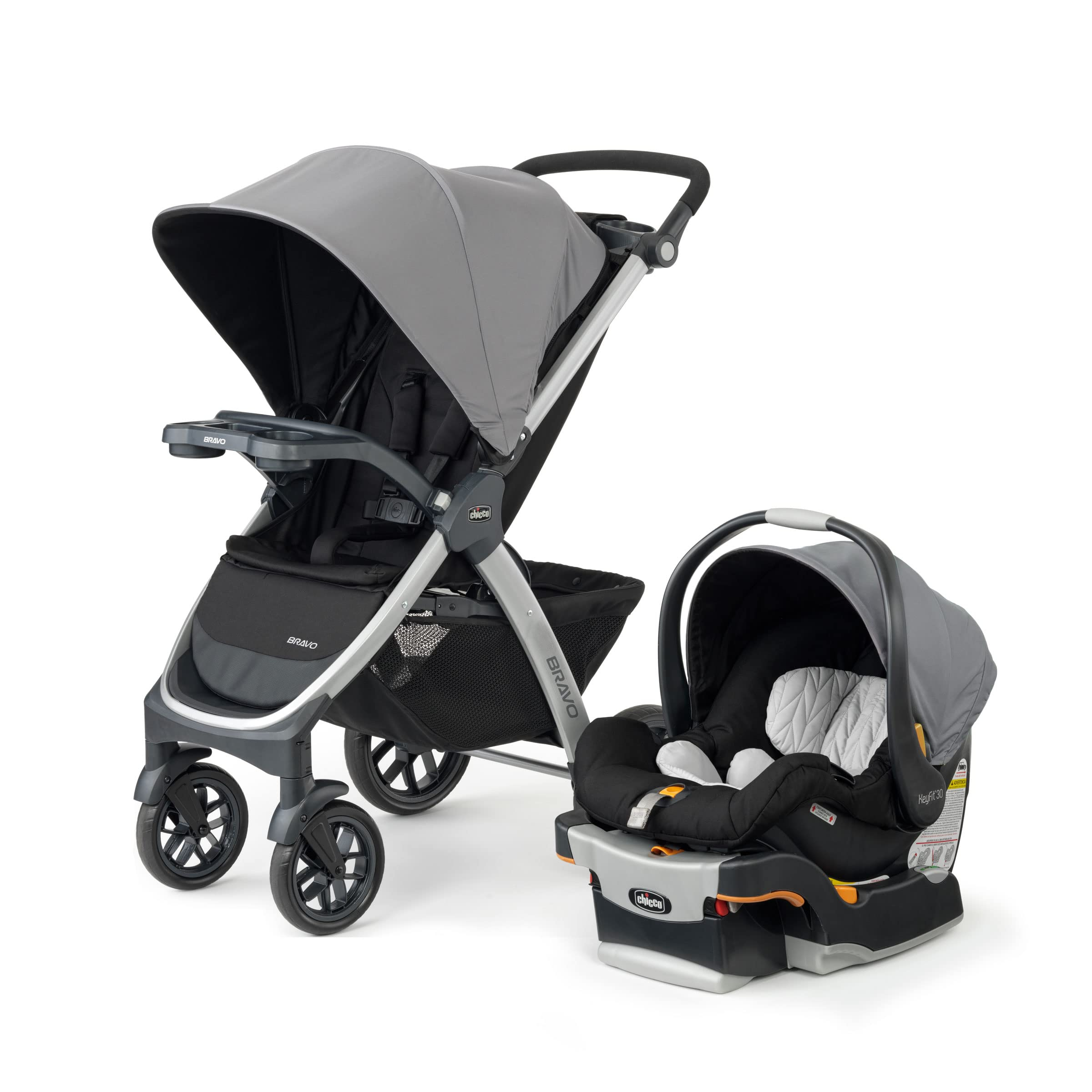 Bravo 3 in 1 Trio Travel System Bravo Quick Fold Stroller With KeyFit 