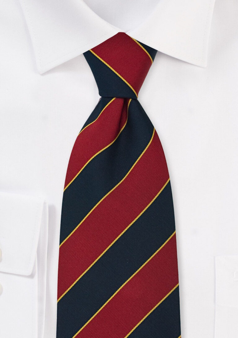 Navy And Red Repp Striped Tie In XXL Bows N Ties
