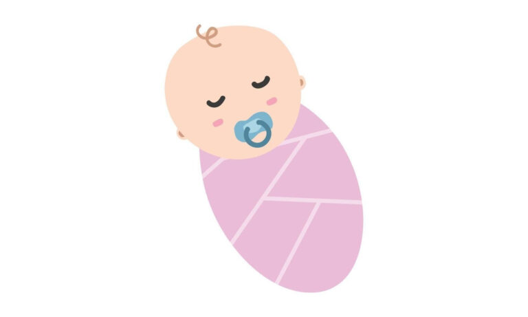 Sleeping Baby Swaddle Clipart Simple Cute Sleep Baby Swaddled In Pink 